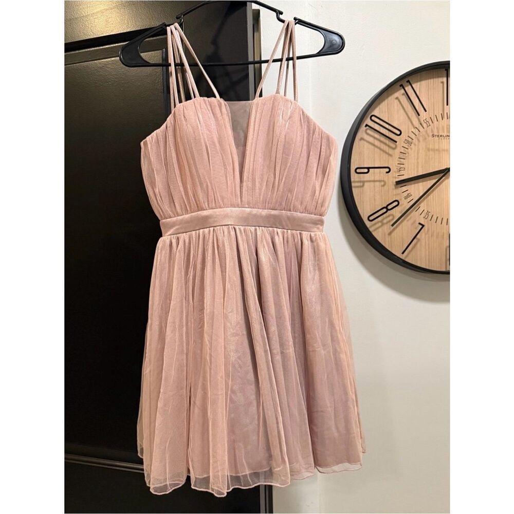City Triangles Blush Pink Spaghetti-Strap Tulle Party Dress - Size 3
